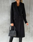 Amira | Langer Damen-Trenchcoat mit doppelter Knopfleiste