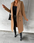 Amira | Langer Damen-Trenchcoat mit doppelter Knopfleiste