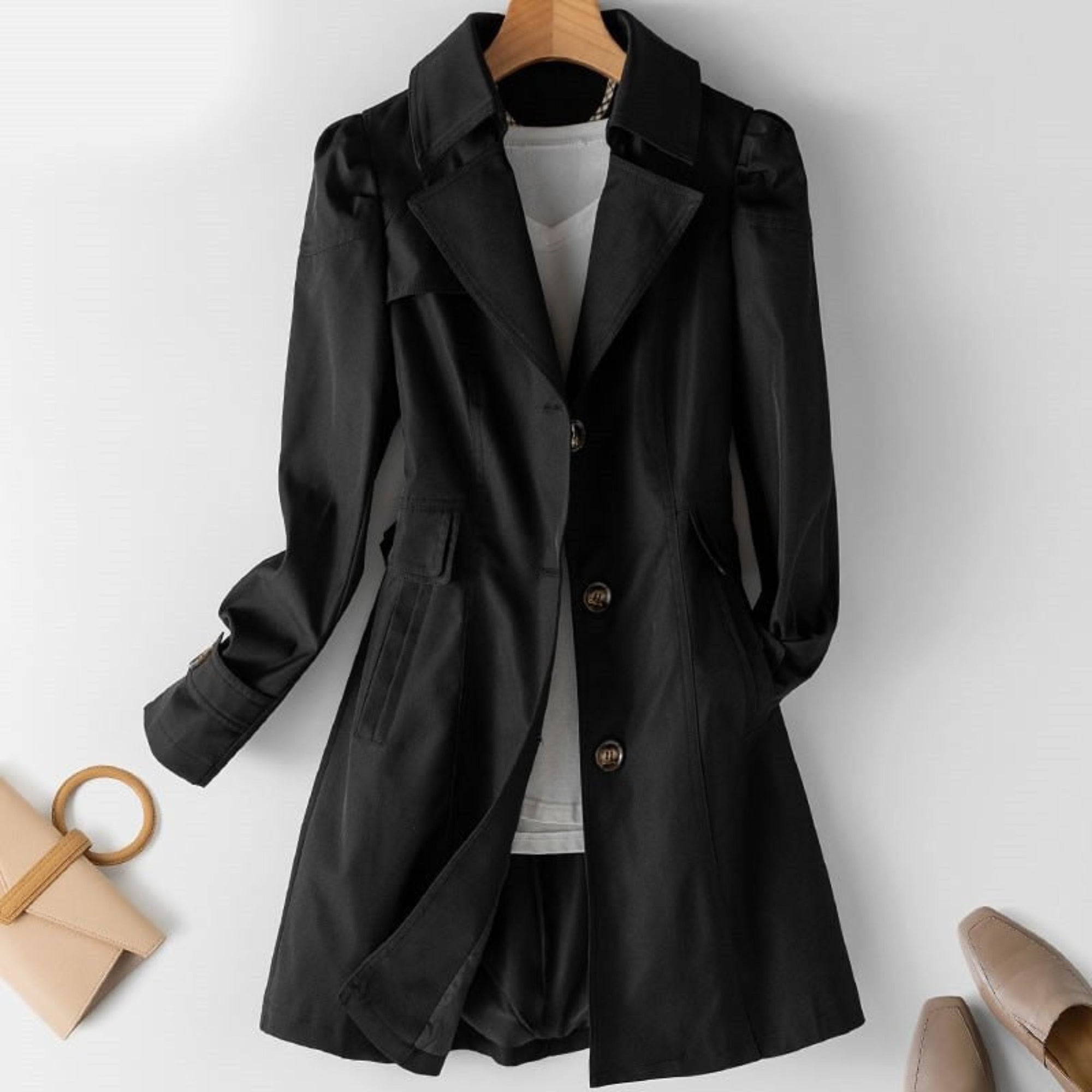 Valentina | Klassischer Damen Trenchcoat – Wasserdicht und elegant