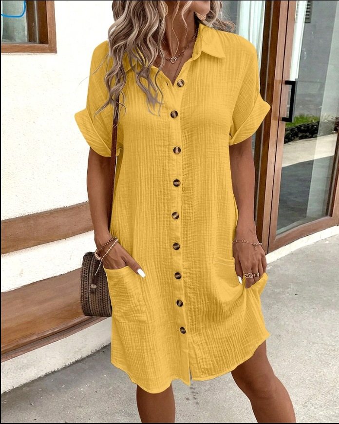 Alina | Hemdblusenkleid mit Knopfleiste – Sommerlich