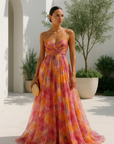 Alina | Maxikleid mit Blumenmuster und Rückendetail