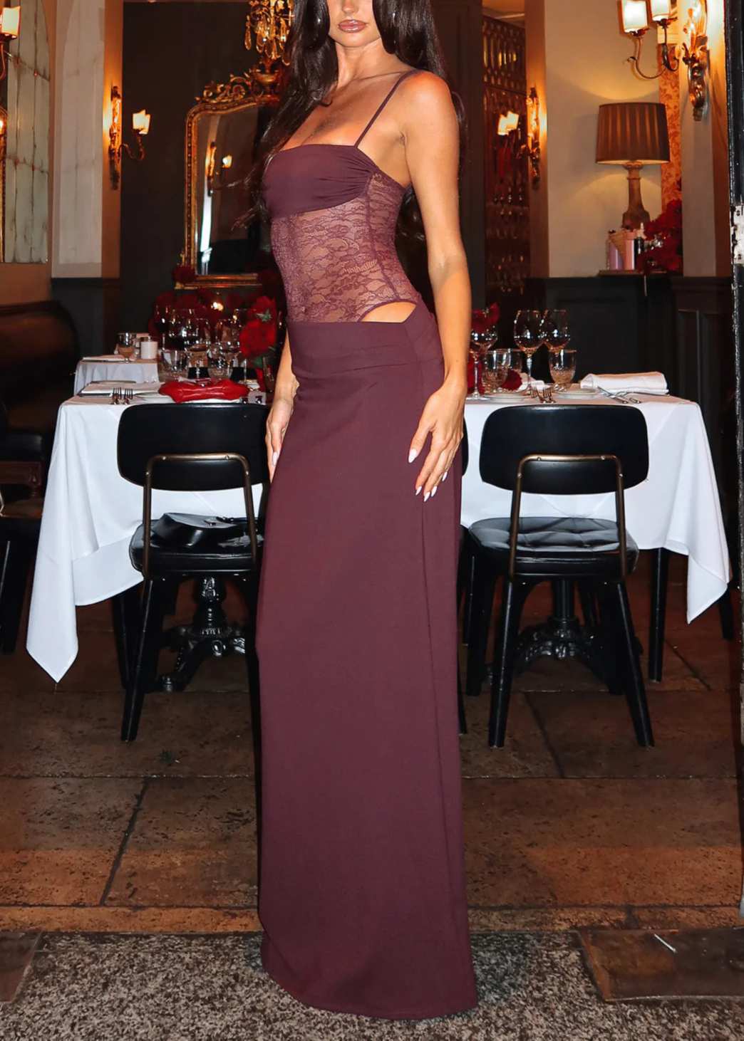 Celina | Figurbetontes Abend-Maxikleid