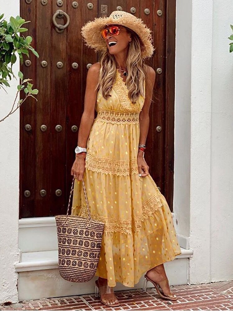 Amara | Boho-Kleid mit Spitze und Häkel-Details