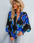 Celina | Satinbluse mit tropischem Print für Damen
