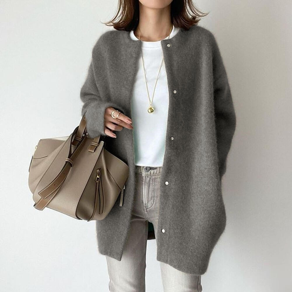 Katja | Damen-Cardigan in Longform mit offenem Vorderteil