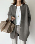 Katja | Damen-Cardigan in Longform mit offenem Vorderteil