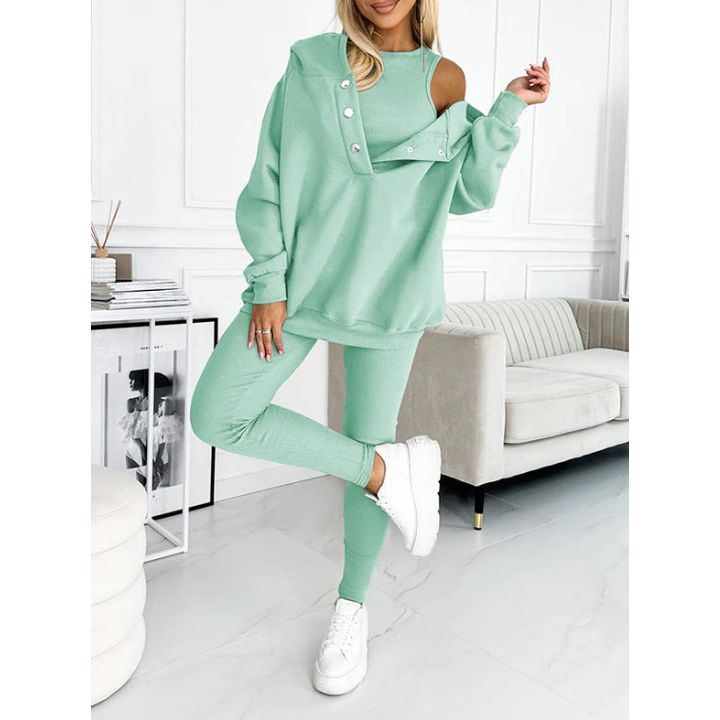 Daria | Dreiteiliges Oversized Hoodie-Loungewear-Set für Damen
