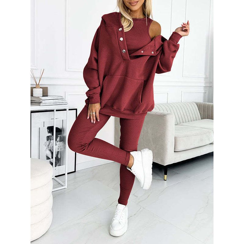 Daria | Dreiteiliges Oversized Hoodie-Loungewear-Set für Damen