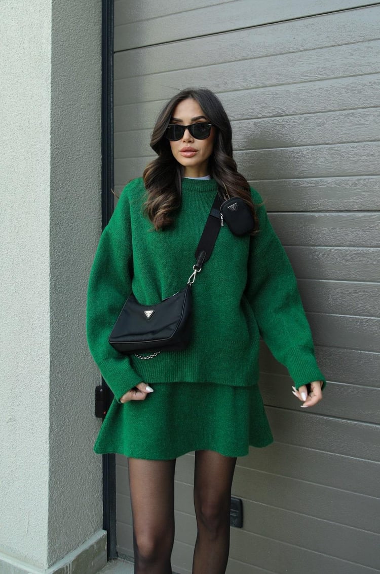 Fiora | Zweiteiliges Strickset mit Oversize-Pullover und Rock