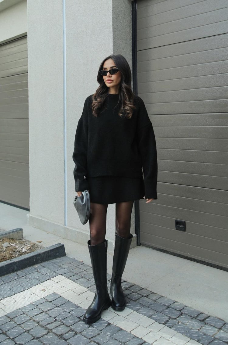 Fiora | Zweiteiliges Strickset mit Oversize-Pullover und Rock