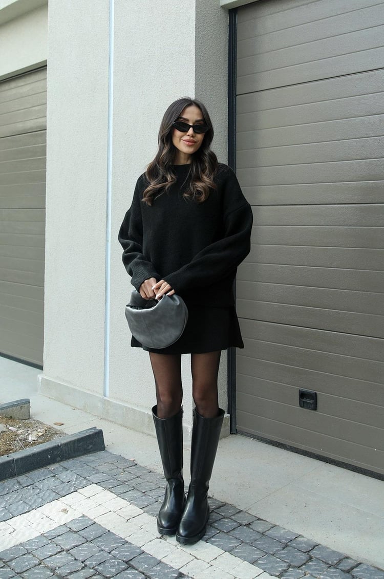 Fiora | Zweiteiliges Strickset mit Oversize-Pullover und Rock