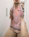 Fiorella | Langer Kimono mit floraler Musterung