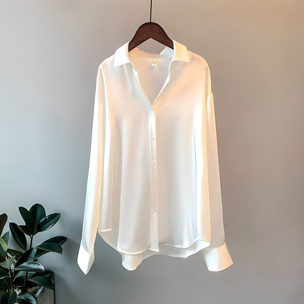 Solenne | Damen-Seidenbluse mit klassischem Schnitt