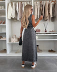Levania | Ärmelloses Denim-Maxikleid mit Knopfleiste für Damen