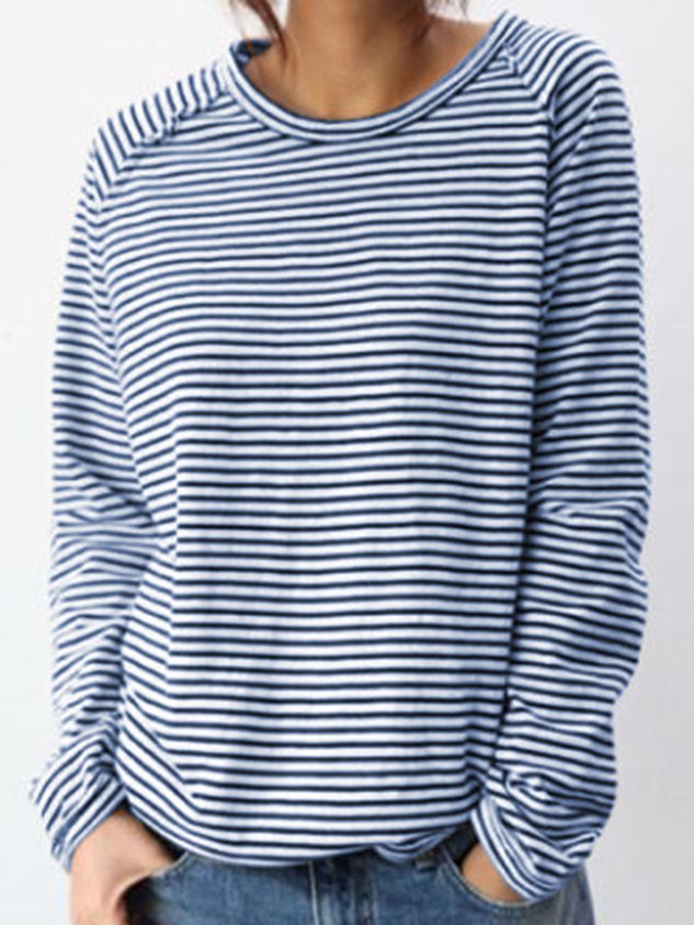 Marivelle | Gestreiftes Langarmshirt für Damen im Maritim-Stil