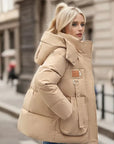 Mila | Wattierte wasserdichte Damen‑Winterjacke mit Kapuze