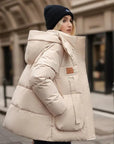 Mila | Wattierte wasserdichte Damen‑Winterjacke mit Kapuze