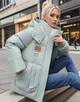 Mila | Wattierte wasserdichte Damen‑Winterjacke mit Kapuze