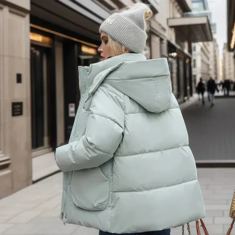 Mila | Wattierte wasserdichte Damen‑Winterjacke mit Kapuze