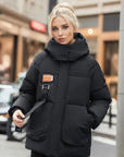 Mila | Wattierte wasserdichte Damen‑Winterjacke mit Kapuze