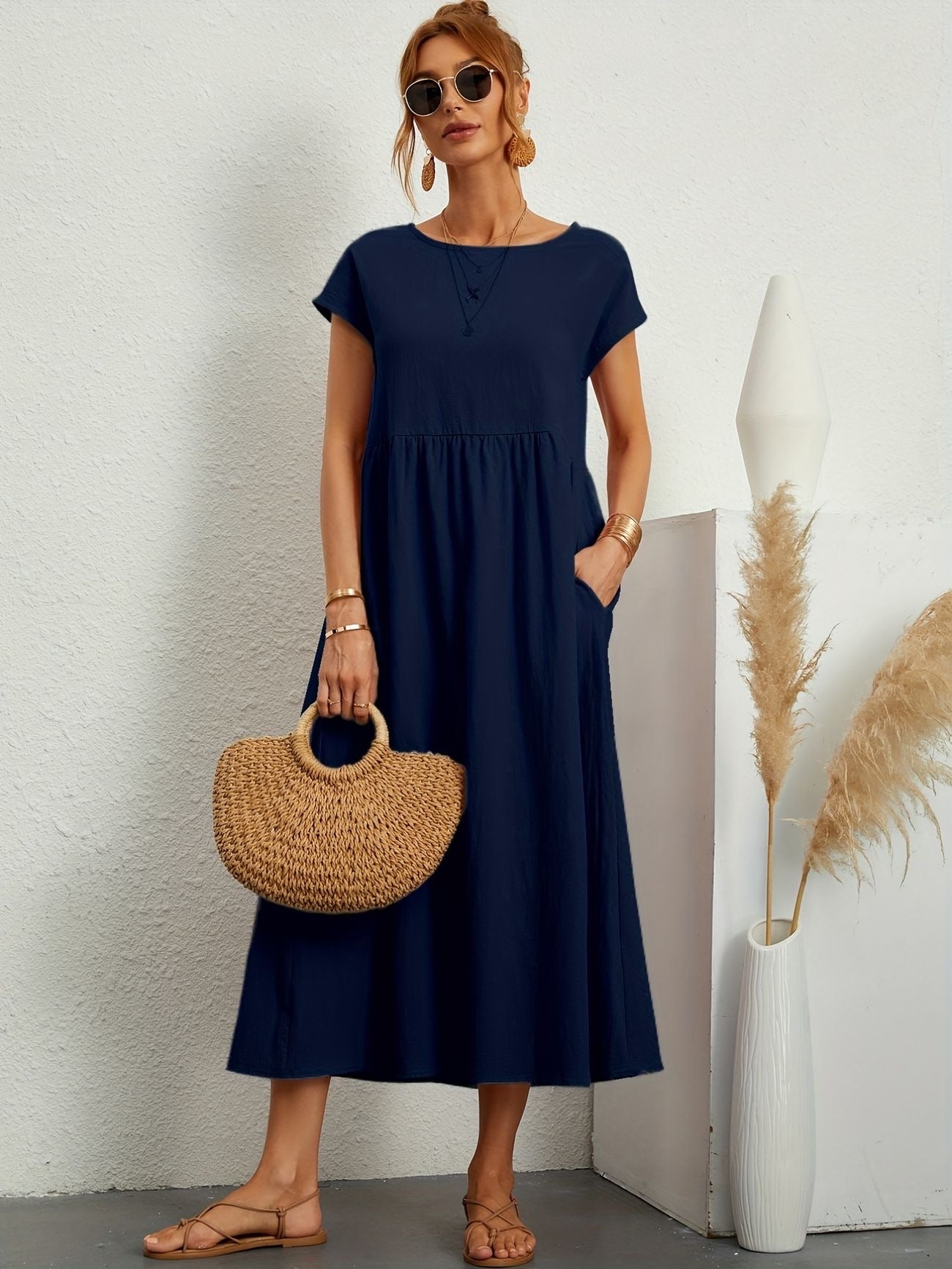 Sophie | Lockeres Hemdblusenkleid mit Knöpfen
