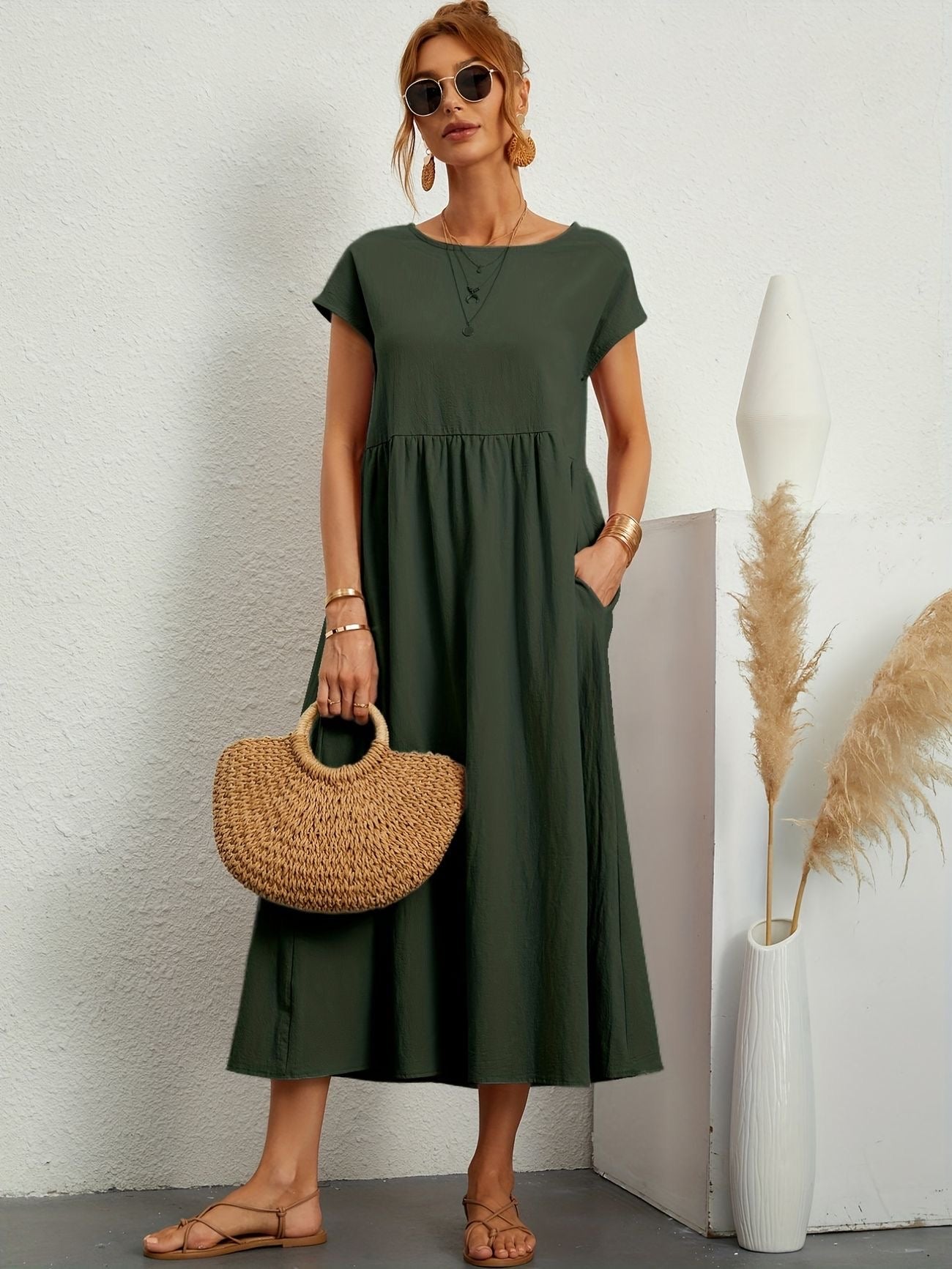 Sophie | Lockeres Hemdblusenkleid mit Knöpfen