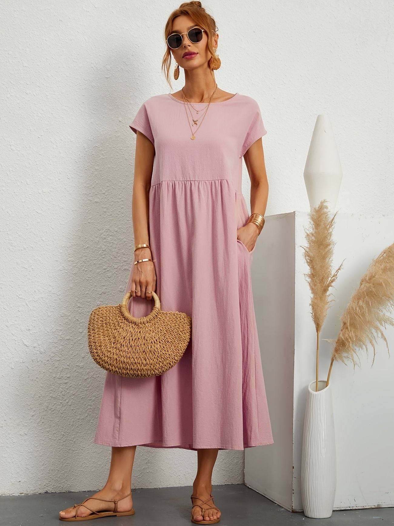 Sophie | Lockeres Hemdblusenkleid mit Knöpfen
