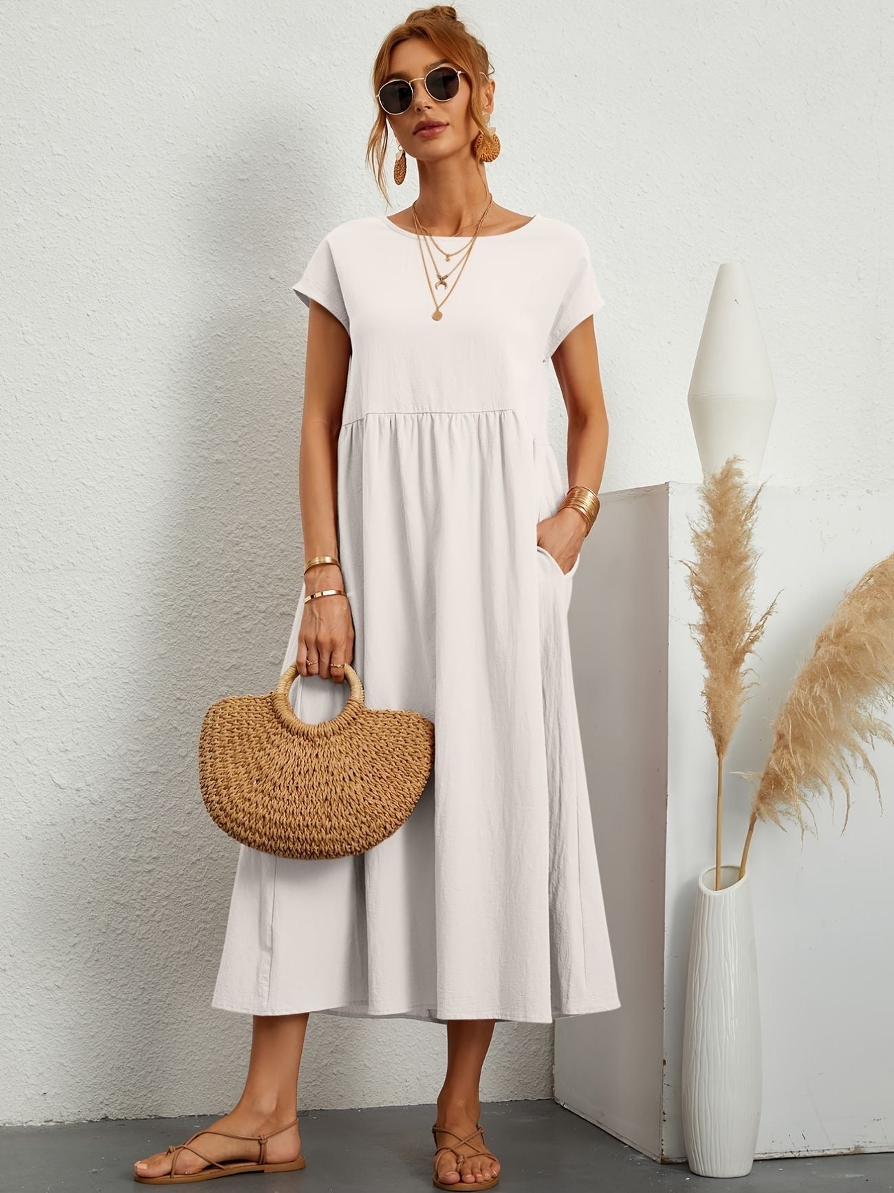 Sophie | Lockeres Hemdblusenkleid mit Knöpfen