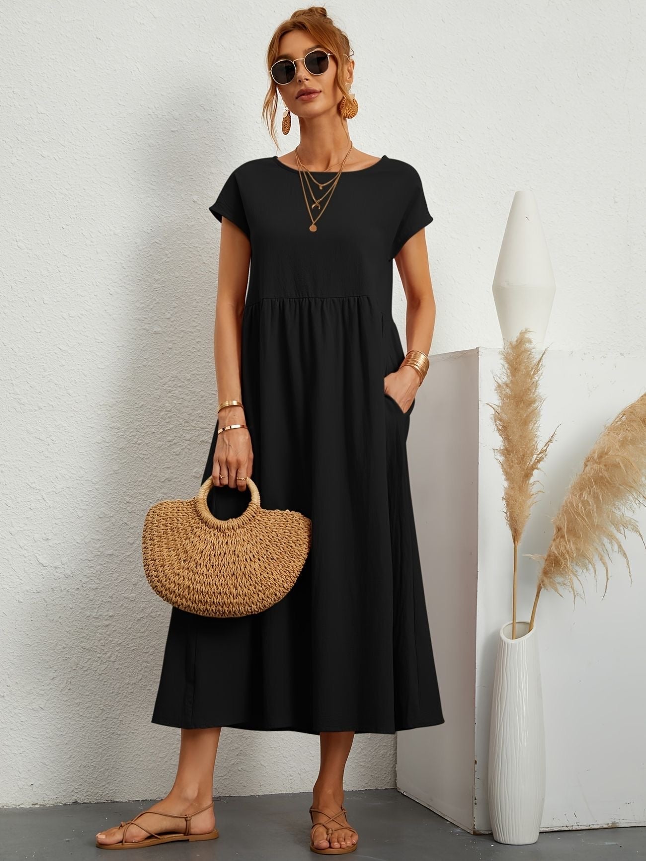 Sophie | Lockeres Hemdblusenkleid mit Knöpfen