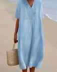 Leandra | Sommerliches Damen-Midikleid aus Baumwollmix