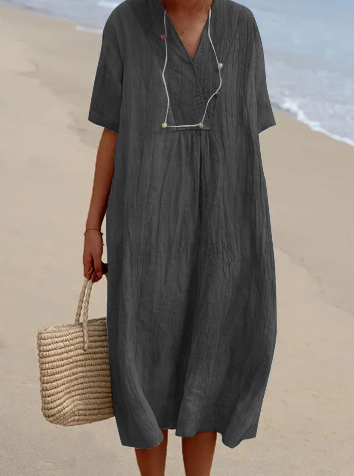 Leandra | Sommerliches Damen-Midikleid aus Baumwollmix
