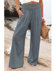 Valeria | Weite Leinenhose mit Faltenbund für Damen