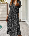 Elena | Bedrucktes Sommer-Midikleid mit kurzen Ärmeln