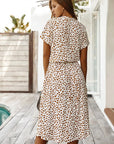 Elena | Bedrucktes Sommer-Midikleid mit kurzen Ärmeln