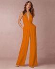 Camilla | Jumpsuit mit weitem Bein und kurzen Ärmeln