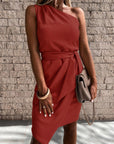 Selina | Asymmetrisches One-Shoulder-Kleid mit Taillenband