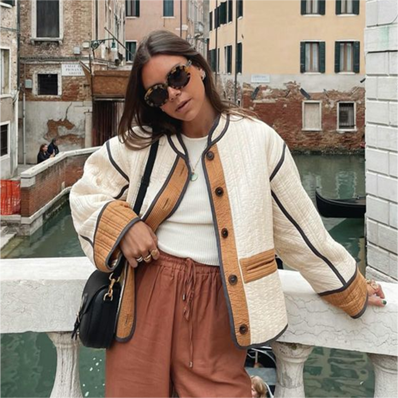 Narella | Oversized Vintage-Steppjacke für Damen
