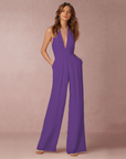 Camilla | Jumpsuit mit weitem Bein und kurzen Ärmeln