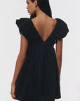 Seraphina | Velour-Minikleid mit Schleifendetail und V-Ausschnitt für Damen