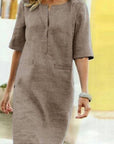 Amira | Kleid aus Baumwollmix mit kurzen Ärmeln