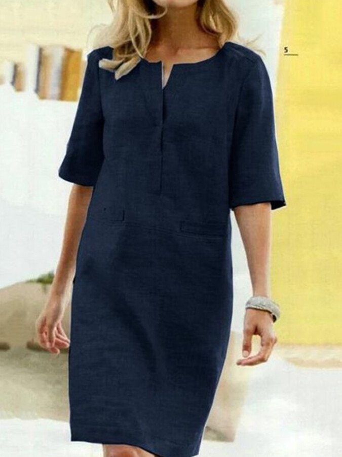Amira | Kleid aus Baumwollmix mit kurzen Ärmeln