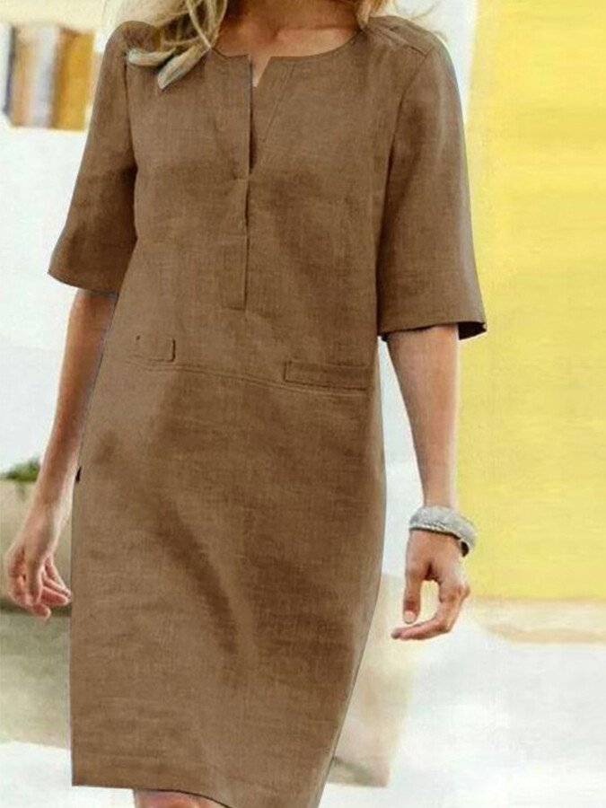 Amira | Kleid aus Baumwollmix mit kurzen Ärmeln
