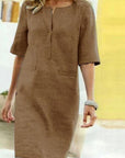 Amira | Kleid aus Baumwollmix mit kurzen Ärmeln