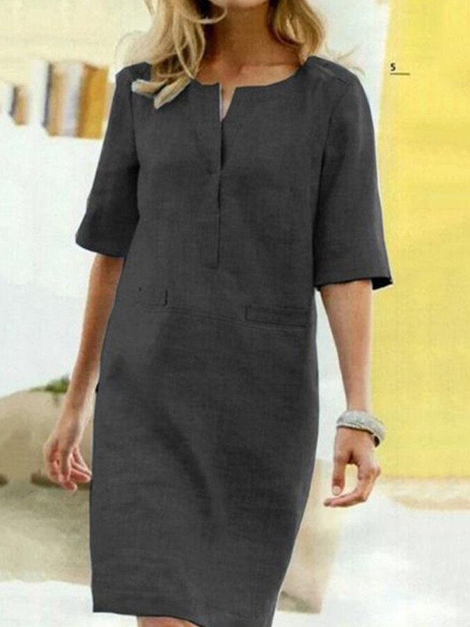Amira | Kleid aus Baumwollmix mit kurzen Ärmeln