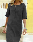 Amira | Kleid aus Baumwollmix mit kurzen Ärmeln