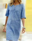 Amira | Kleid aus Baumwollmix mit kurzen Ärmeln