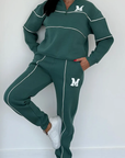 Valerie | Modernes Athleisure-Set mit Kontrastlinien und Zipper
