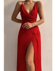 Solena | Elegantes Satinkleid mit Schlitz