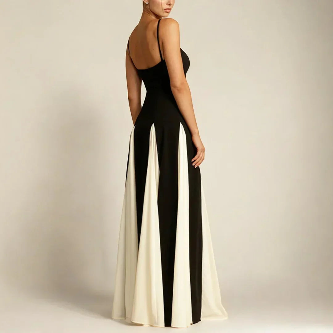 Noelle | Zweifarbiges Abendkleid mit Schwingeffekt