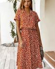 Elena | Bedrucktes Sommer-Midikleid mit kurzen Ärmeln